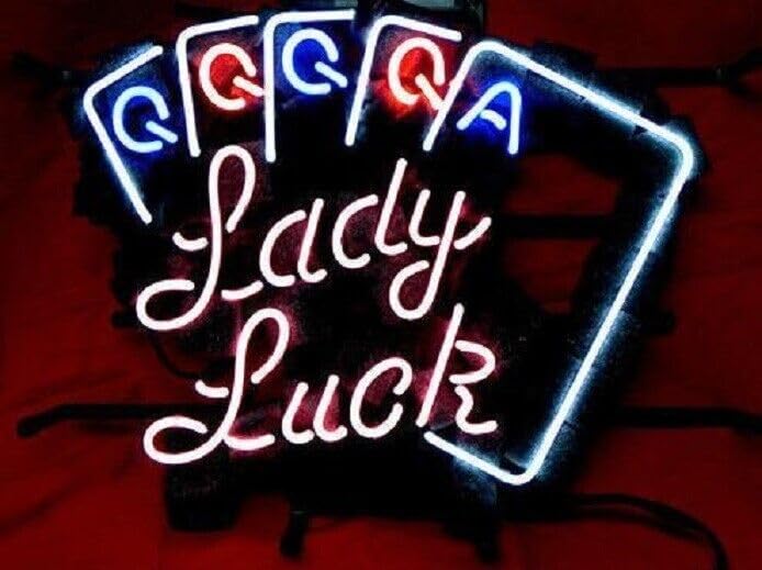J　LADY LUCK　電飾看板 レディラック LADYLUCK ライト サインボード 電飾看板 LED 内蔵